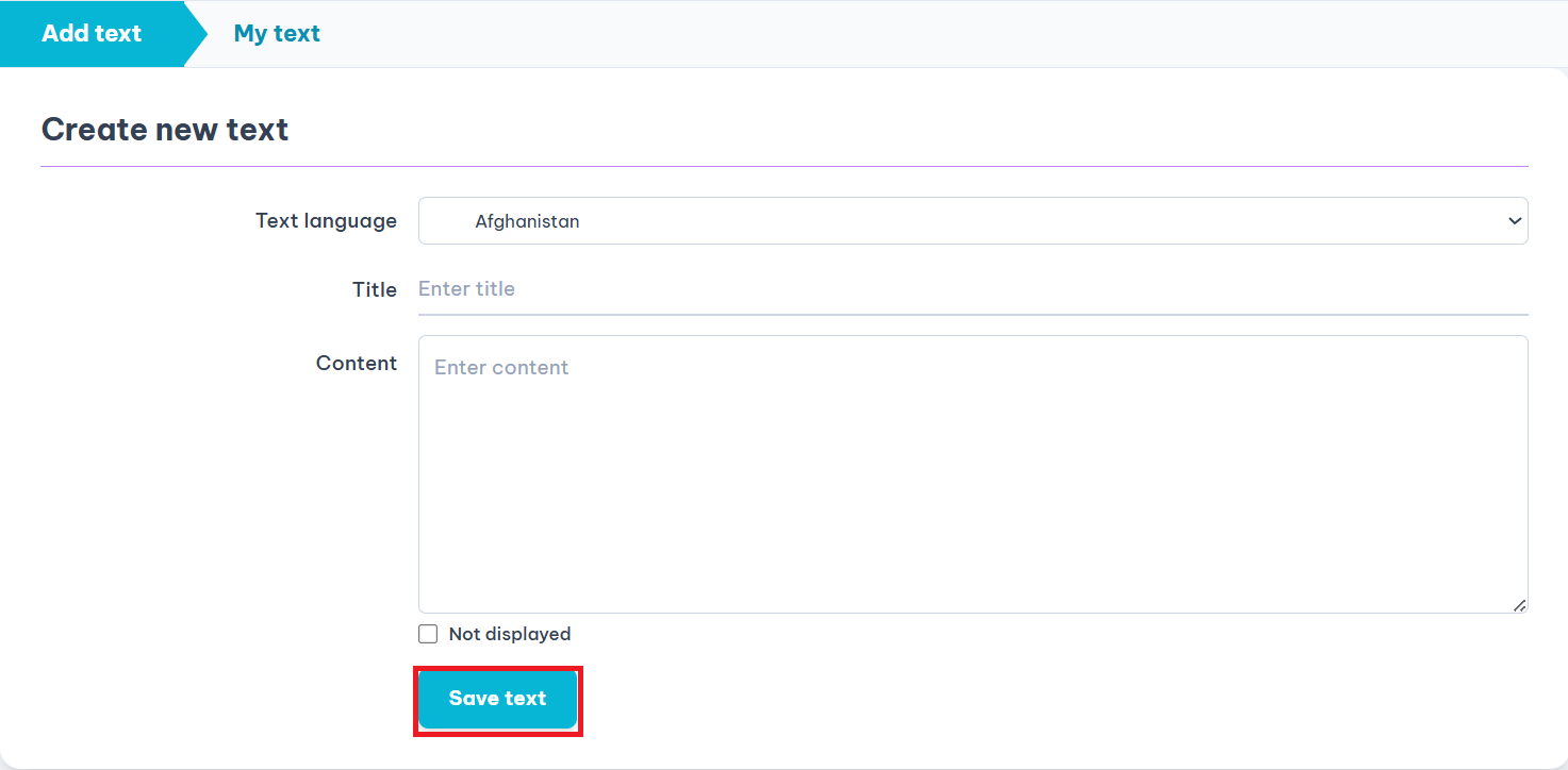 Save text button screenshot