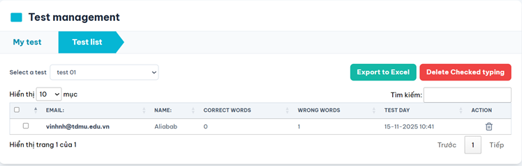 Excel export screenshot